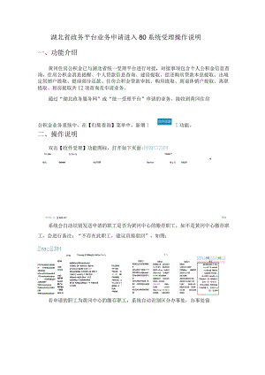 湖北省政务平台业务申请进入80系统受理操作说明2020-11-6.docx