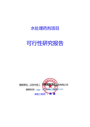 关于编制水处理药剂项目可行性研究报告编制说明.docx