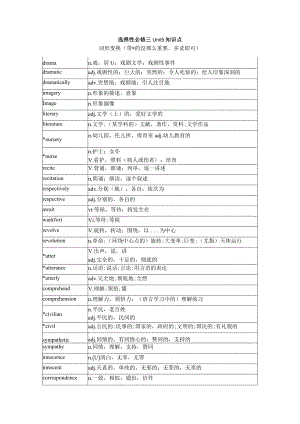 人教版（2019）选择性必修第三册Unit5Poems知识点清单素材.docx