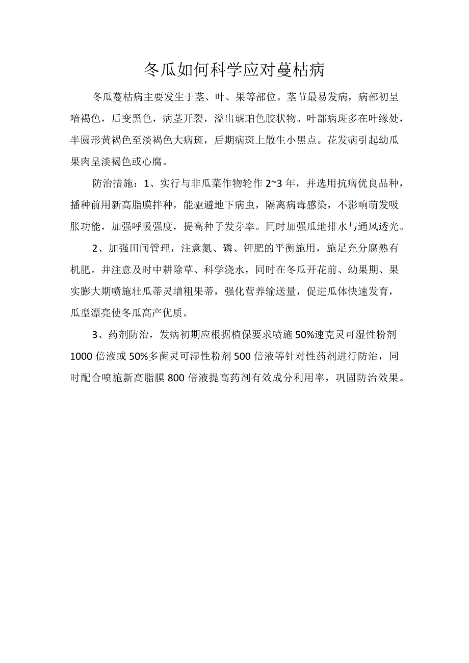 冬瓜如何科学应对蔓枯病.docx_第1页