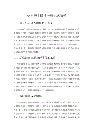 财务尽职调查对房地产并购风险分析.docx