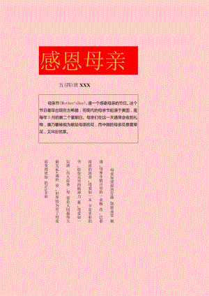 母亲节电子板报.docx