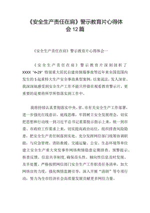 《安全生产责任在肩》警示教育片心得体会12篇.docx