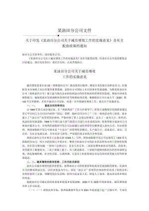 XX油田分企业关于减员增效工作的实施意见.docx