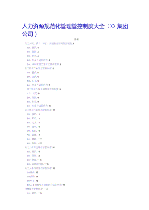 XX集团人力资源制度范文规范.docx
