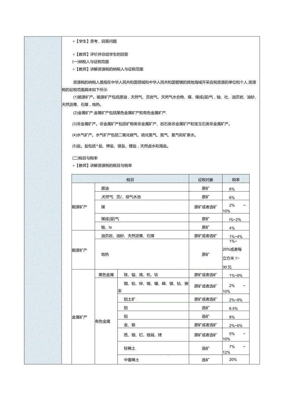 《纳税实务》教案第21课处理资源税和环境保护税税务（一）.docx_第2页