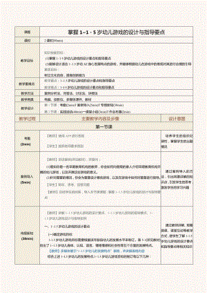 《0～3岁婴幼儿游戏设计与指导》教案第10课掌握1～1.5岁幼儿游戏的设计与指导要点.docx