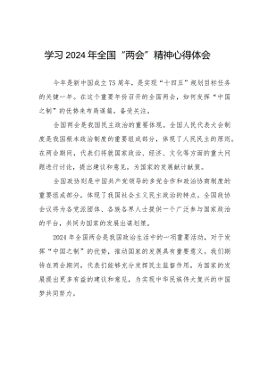 学习2024年全国两会精神心得体会范文合集33篇.docx