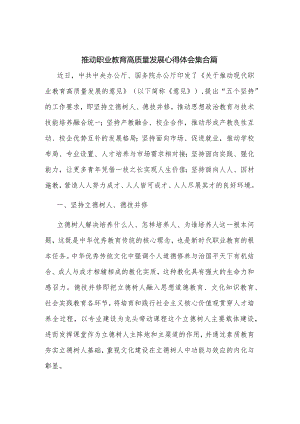 推动职业教育高质量发展心得体会集合篇.docx