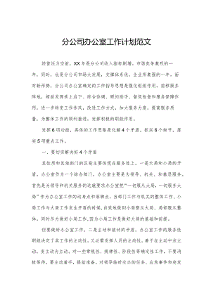 分公司办公室工作计划范文.docx