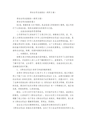 劳动合同自查报告（通用3篇）.docx