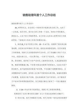 销售助理年度个人工作总结.docx