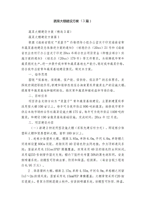 蔬菜大棚建设方案（3篇）.docx