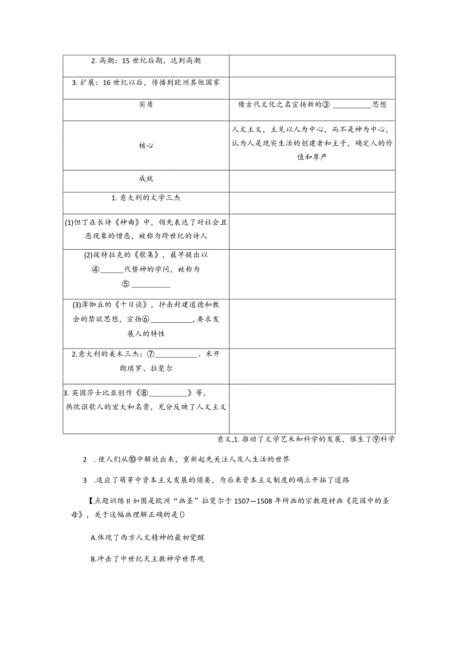 2024届一轮复习人教版（江苏专用）：第35讲文艺复兴和宗教改革（学案）.docx_第2页