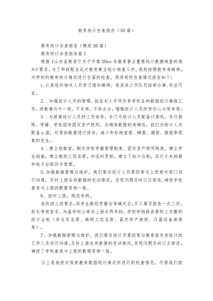 教育统计自查报告（30篇）.docx