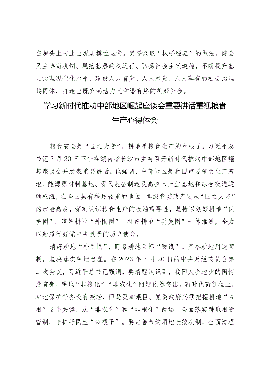 （6篇汇编）学习新时代推动中部地区崛起座谈会重要讲话扎实推进乡村全面振兴心得体会.docx_第3页