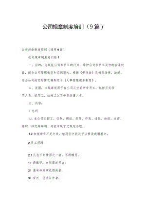 公司规章制度培训（9篇）.docx