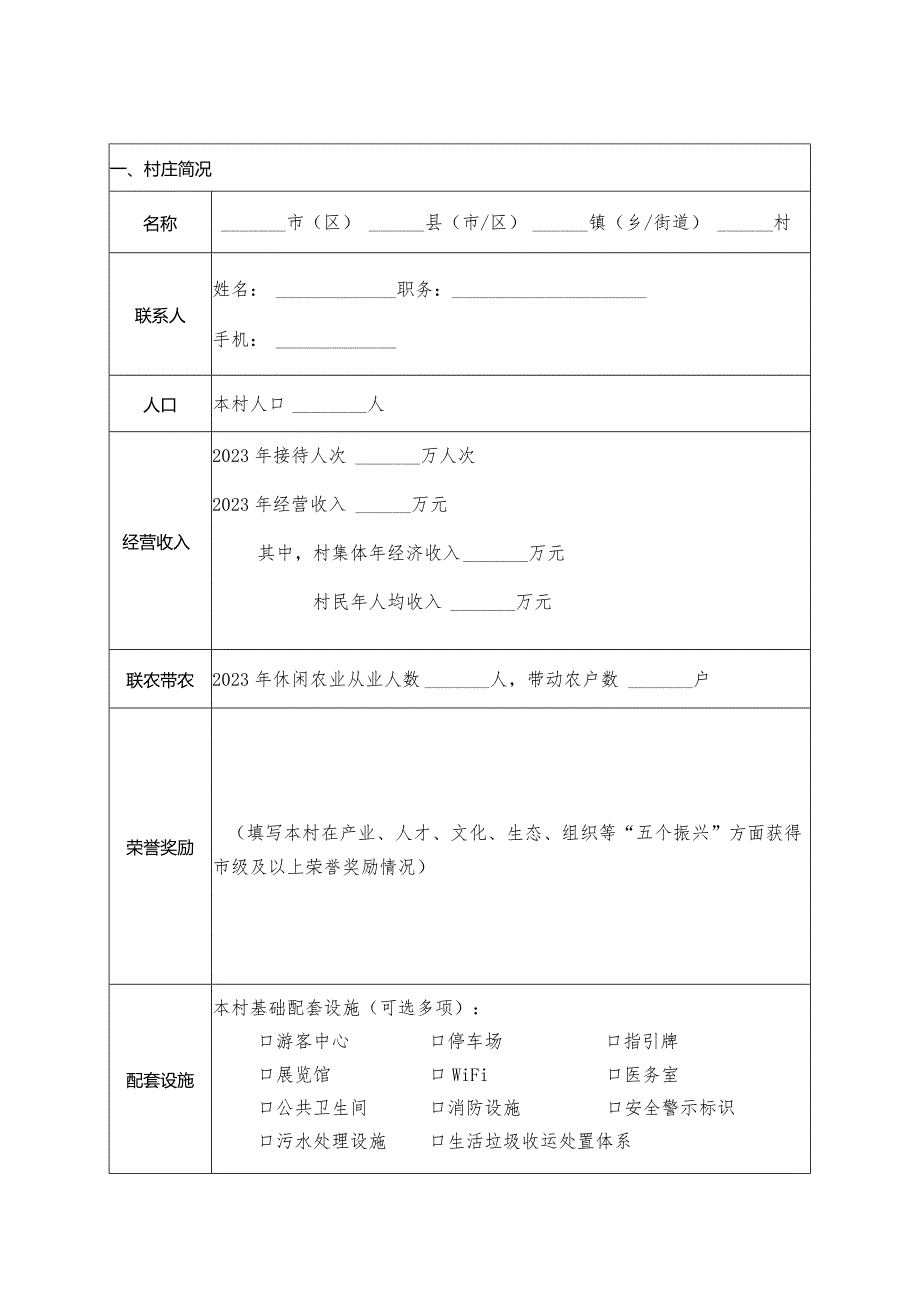 陕西魅力休闲乡村、特色魅力田园申报表.docx_第2页