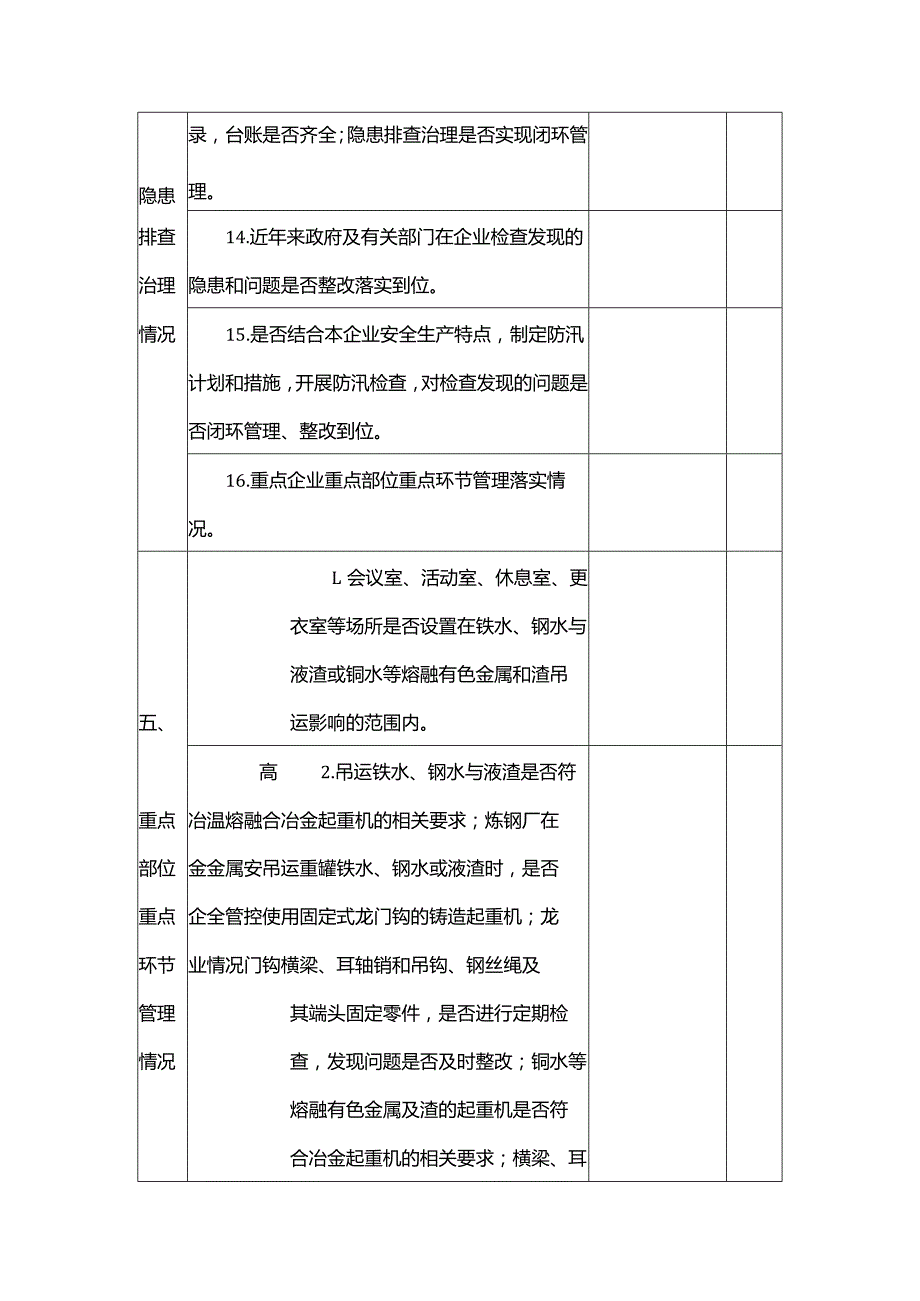 冶金行业“三项治理”安全生产专项执法检查表.docx_第3页