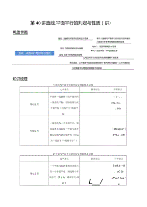 第40讲直线、平面平行的判定与性质（讲）（教师版）.docx