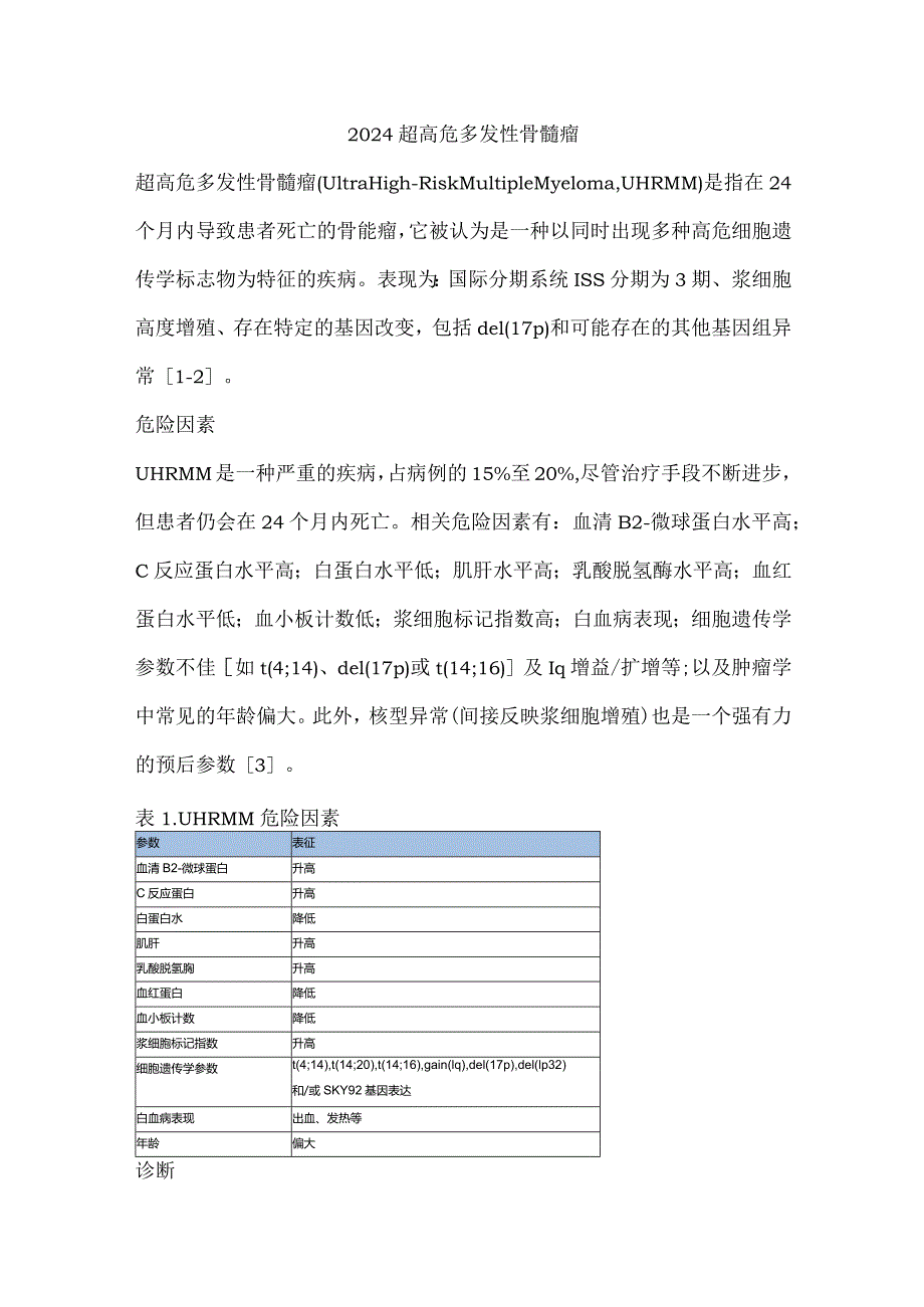 2024超高危多发性骨髓瘤.docx_第1页