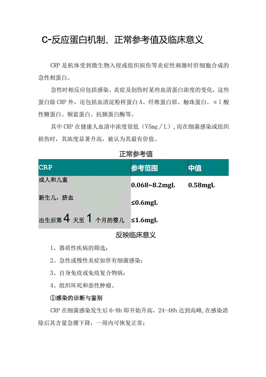 C-反应蛋白机制、正常参考值及临床意义.docx_第1页