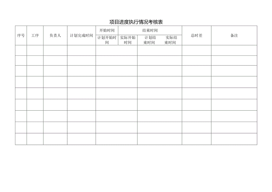 项目进度执行情况考核表.docx_第1页