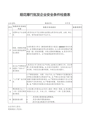 烟花爆竹批发企业安全条件检查表.docx