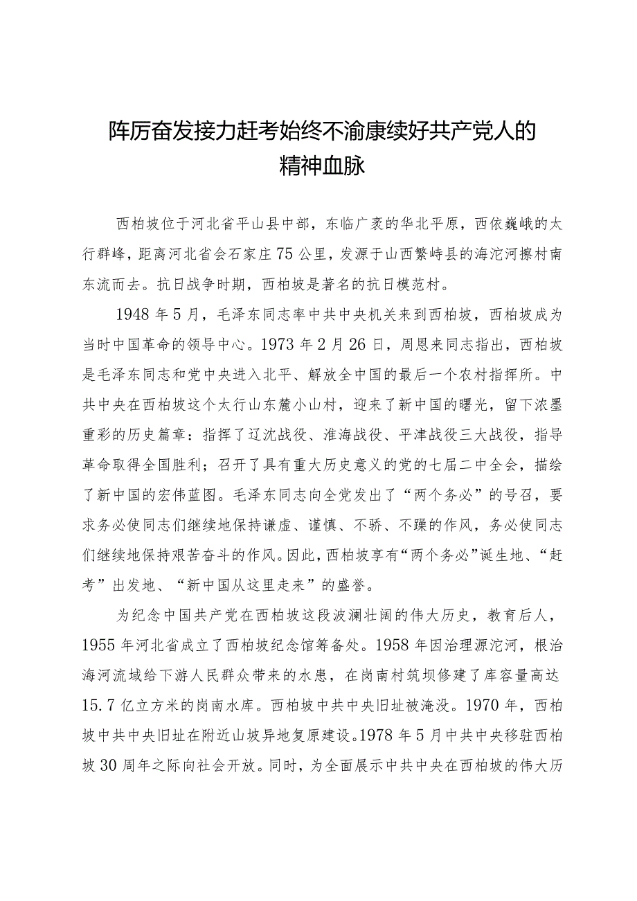 踔厉奋发接力赶考始终不渝赓续好共产党人的精神血脉.docx_第1页