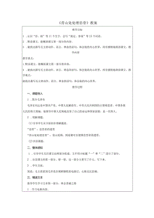 《青山处处埋忠骨》教案.docx