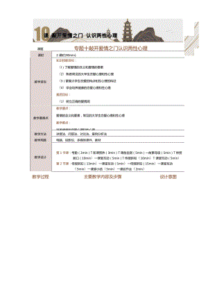 《大学生心理健康教育》教案第10课敲开爱情之门认识两性心理.docx