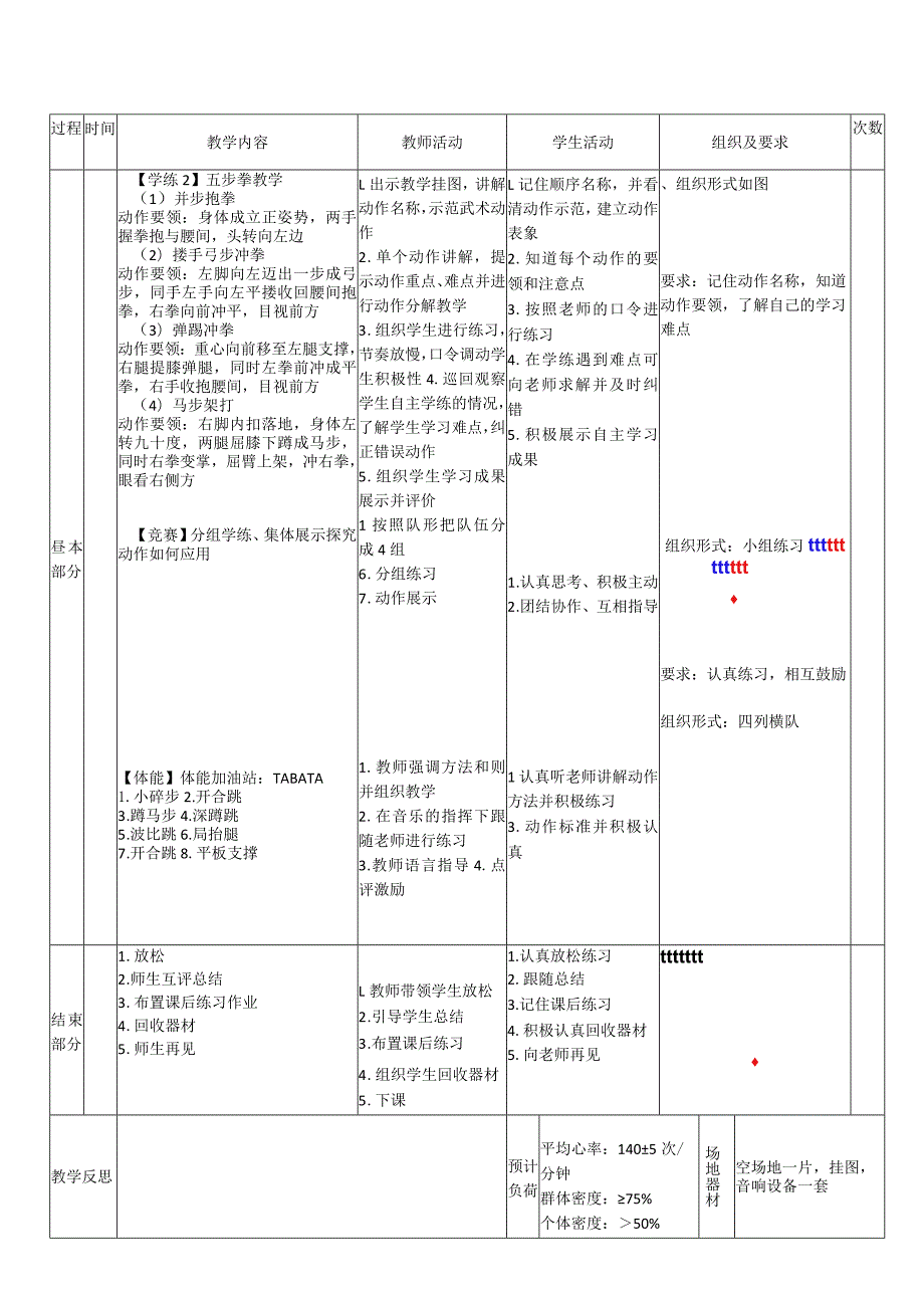 33水平三-武术《五步拳（1-4）》教学设计.docx_第2页