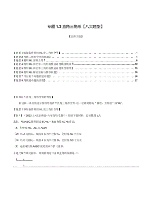 专题1.3直角三角形【八大题型】（举一反三）（北师大版）（解析版）.docx