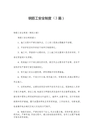 钢筋工安全制度（3篇）.docx