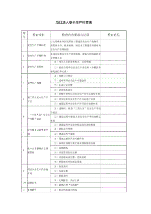 项目法人安全生产检查表.docx