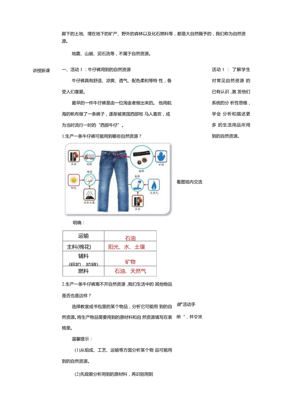 3-9《多种多样的自然资源》教学设计苏教版科学六年级下册.docx_第2页