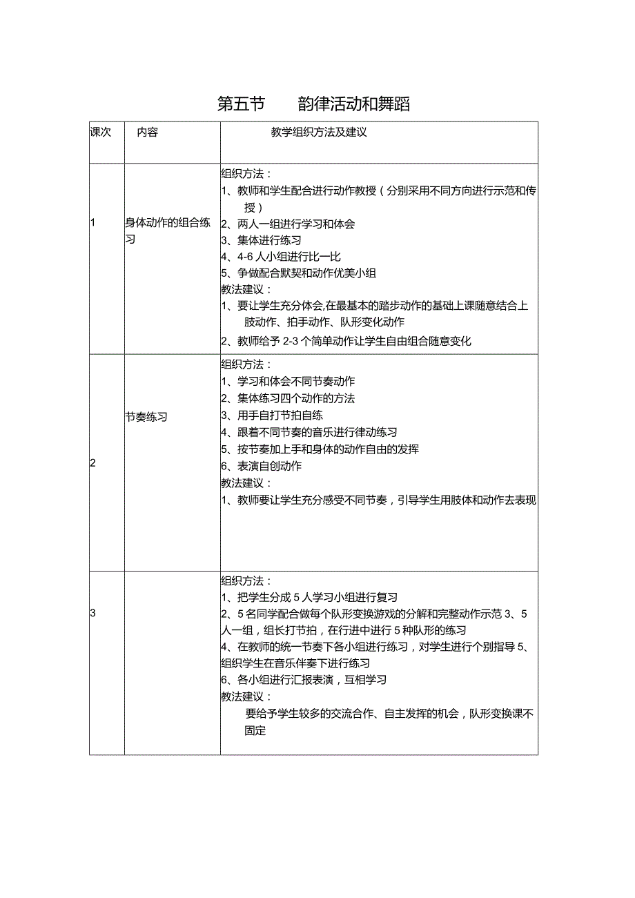 体育与健康（3-4年级）第5节《韵律活动和舞蹈》教案.docx_第1页