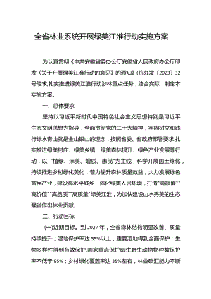 全省林业系统开展绿美江淮行动实施方案.docx