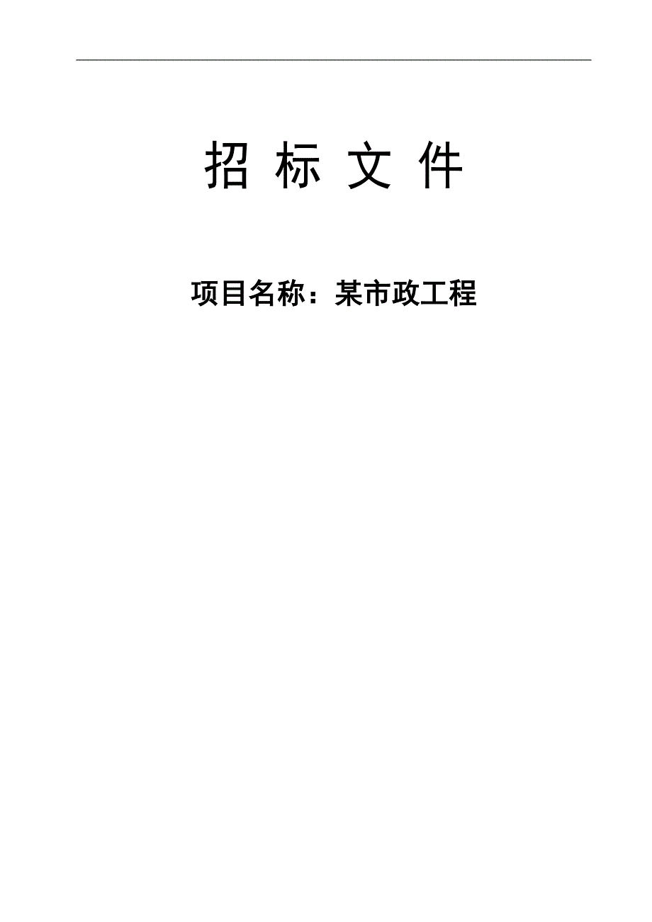 某小区市政施工工程招标文件.doc_第1页