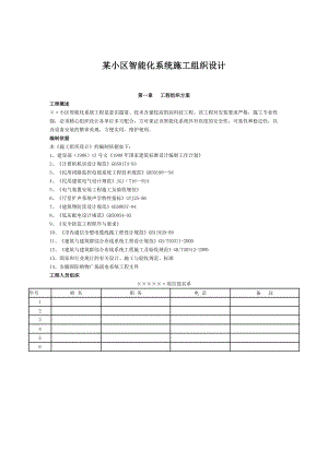 某小区智能化系统施工组织设计.doc