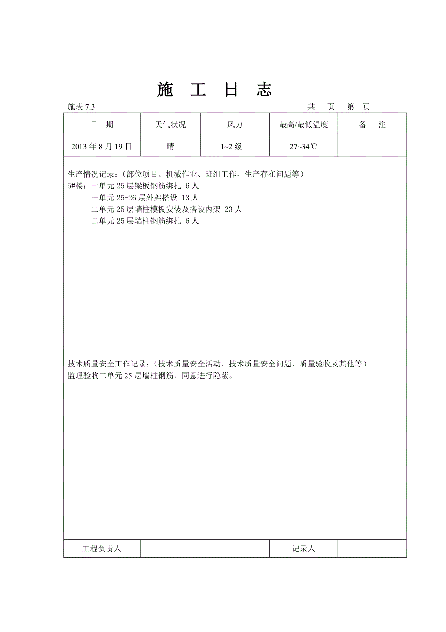 楼房施工日志.doc_第2页