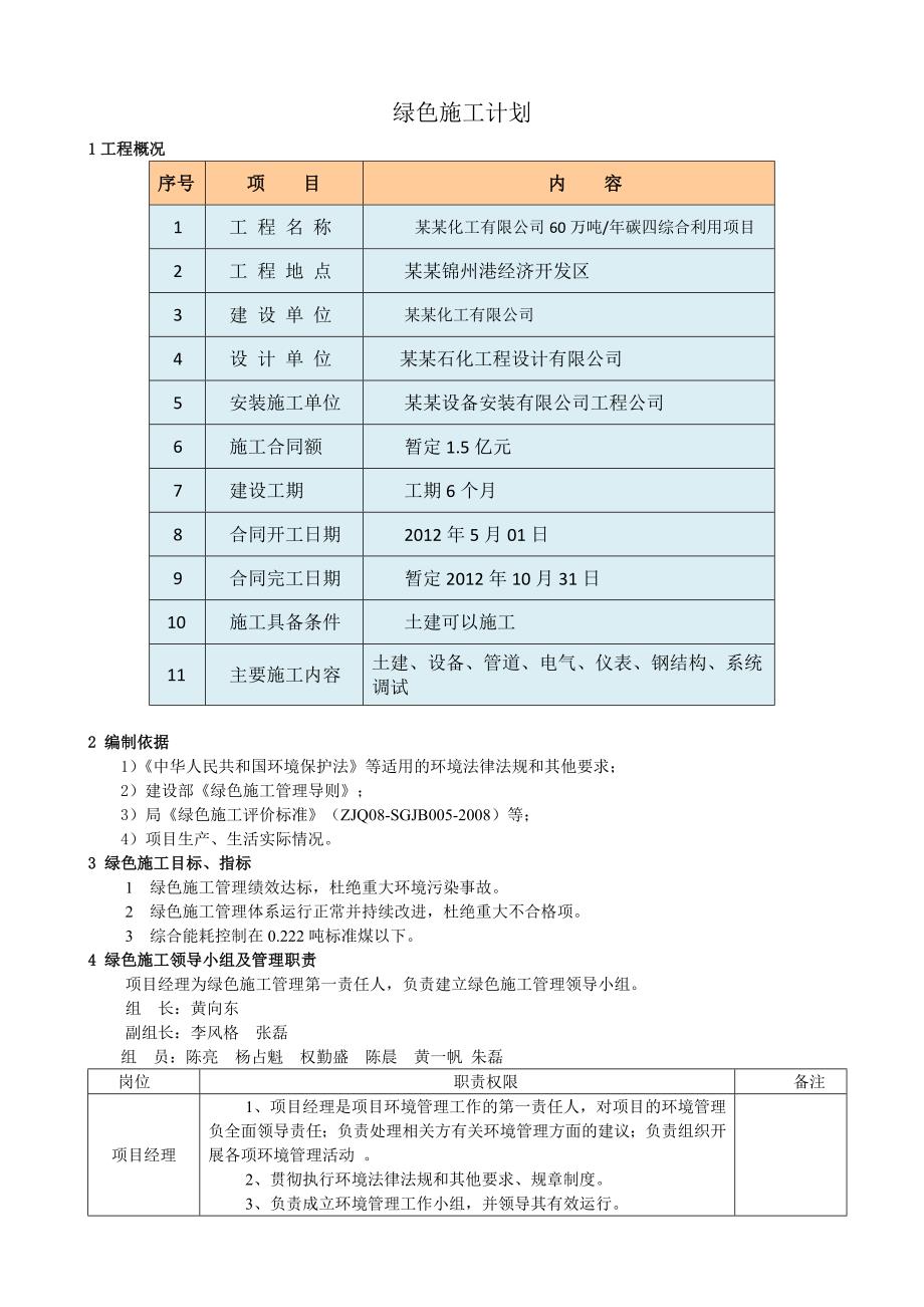 辽宁某化工综合利用项目绿色施工计划.doc_第2页