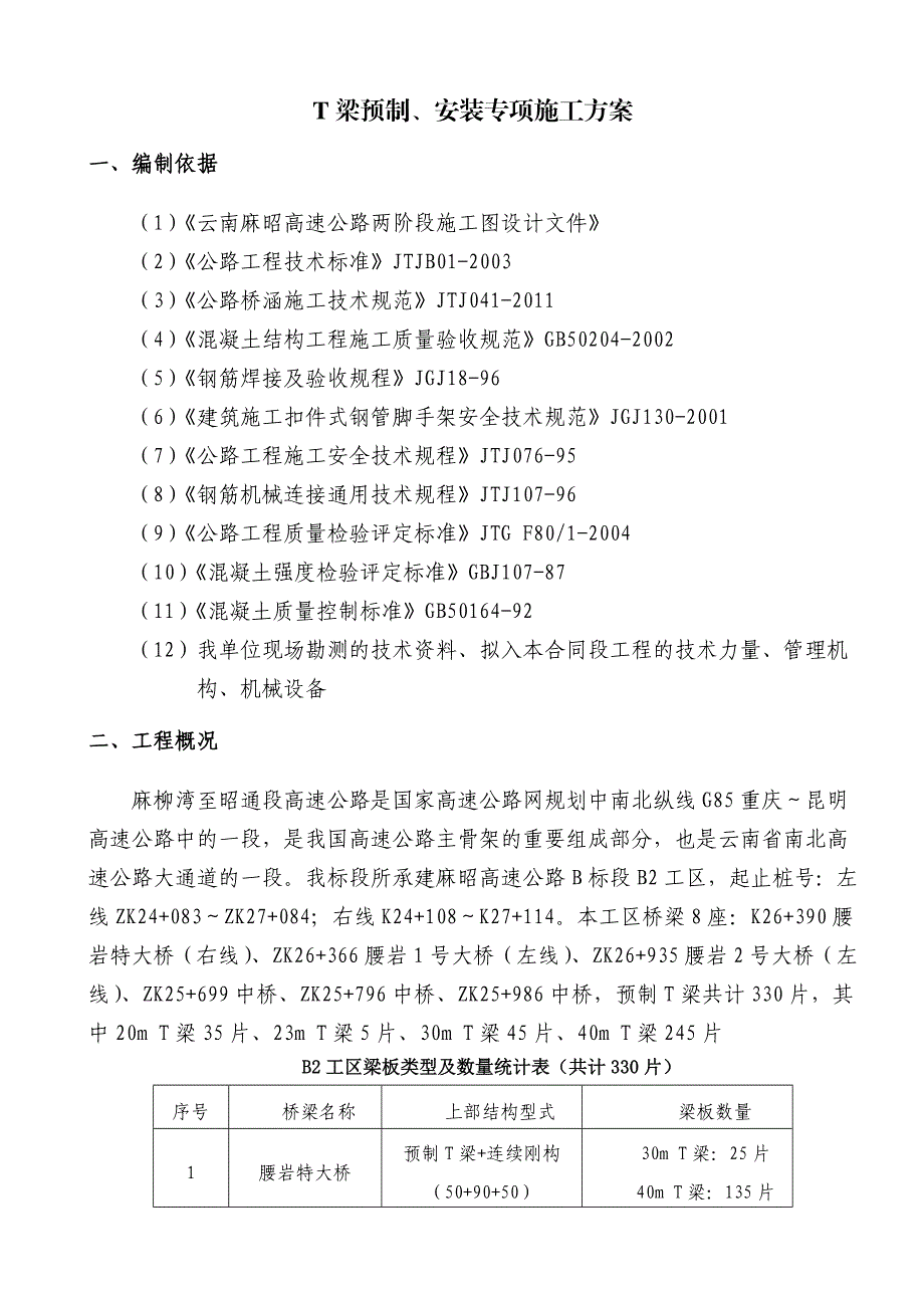 麻昭高速公路T梁预制、安装专项施工方案.doc_第2页