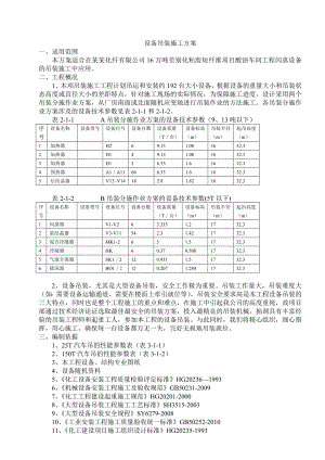 河北某化工项目车间工程闪蒸设备吊装施工方案.doc