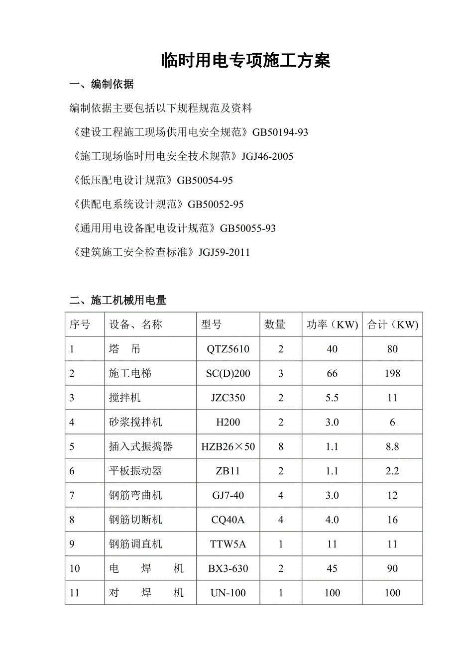 湖北某小区住宅楼临时用电专项施工方案.doc_第1页