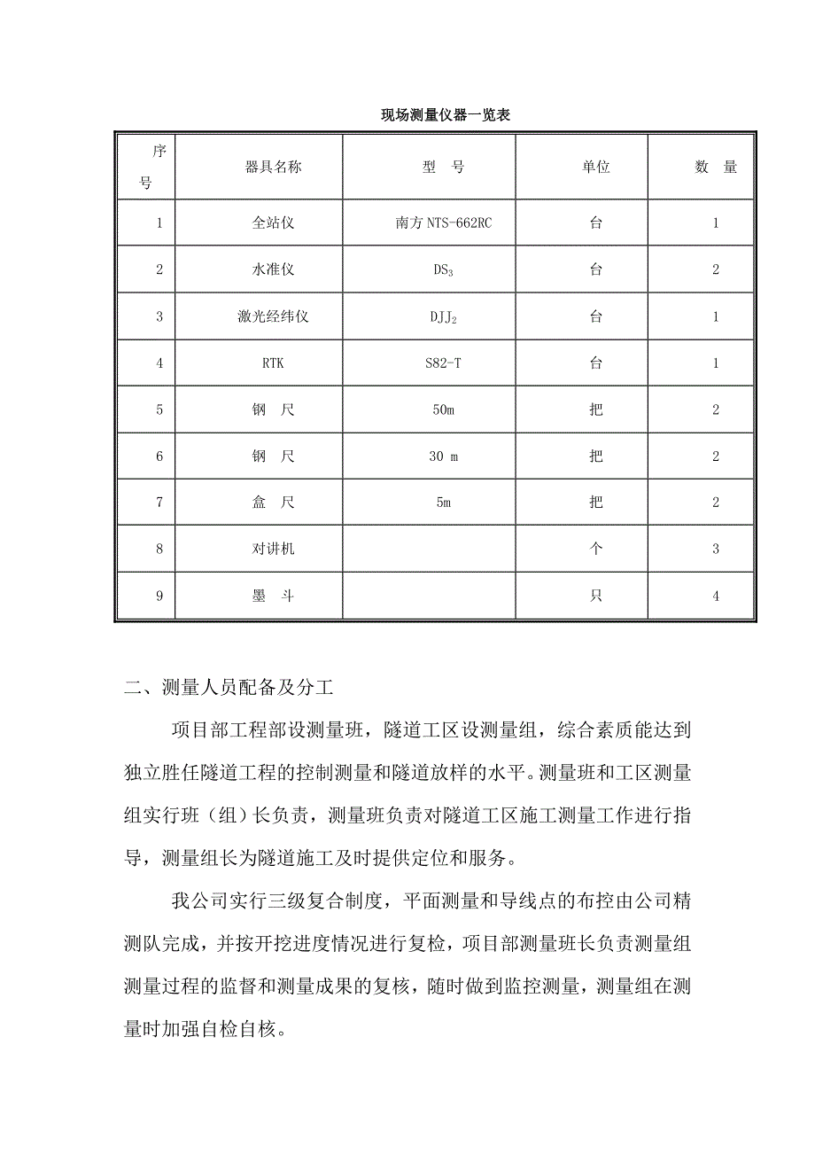 陕西某水库灌区工程隧道施工测量方案.doc_第3页