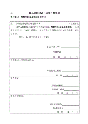 中孚实业精整车间设备基础建筑工程施工组织设计.doc