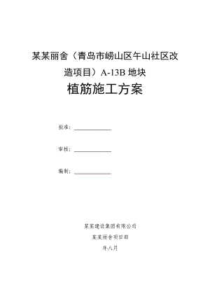 青岛某旧村改造项目植筋施工方案.doc