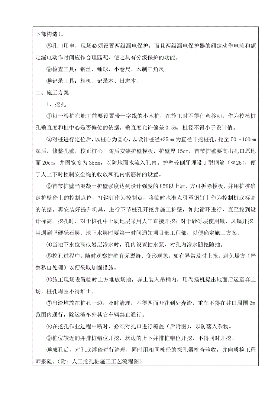 人工挖孔桩施工技术交底.doc_第2页