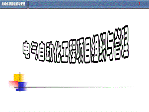 电气自动化工程项目组织与管理.ppt
